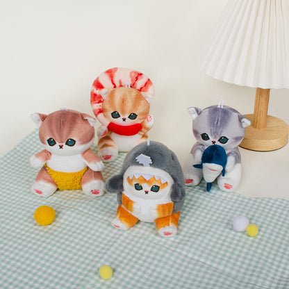 Mofusand Shark Cat Plush keychain