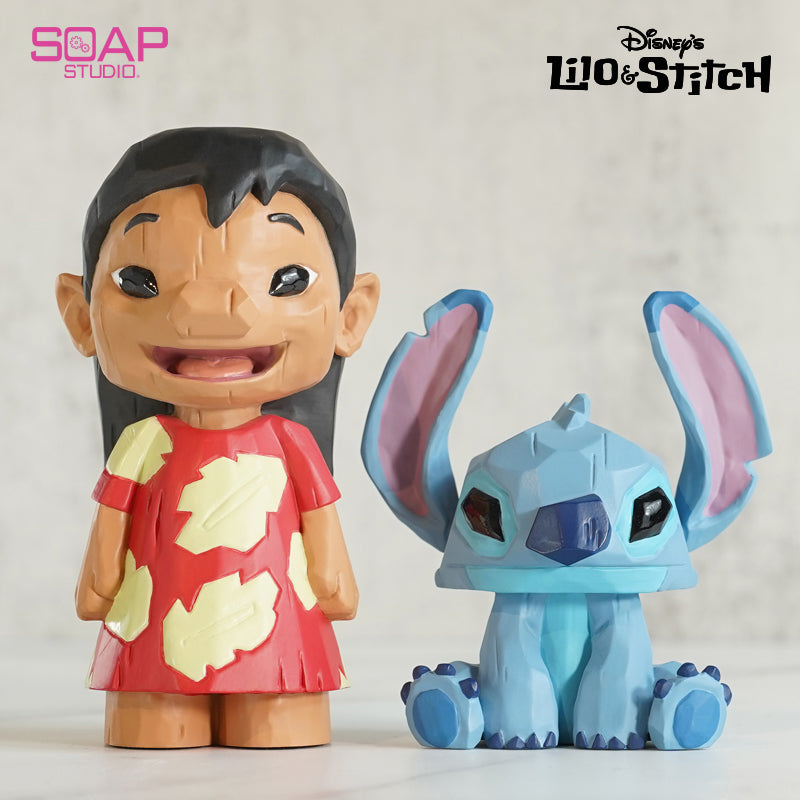 Stitch and Lilo Faux Wood Totem Carving Statue