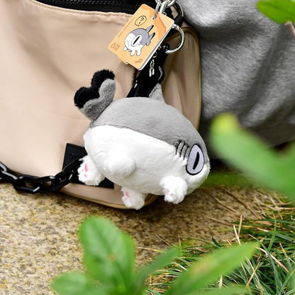 Sharkitty Plush Keychain - Grey Shark