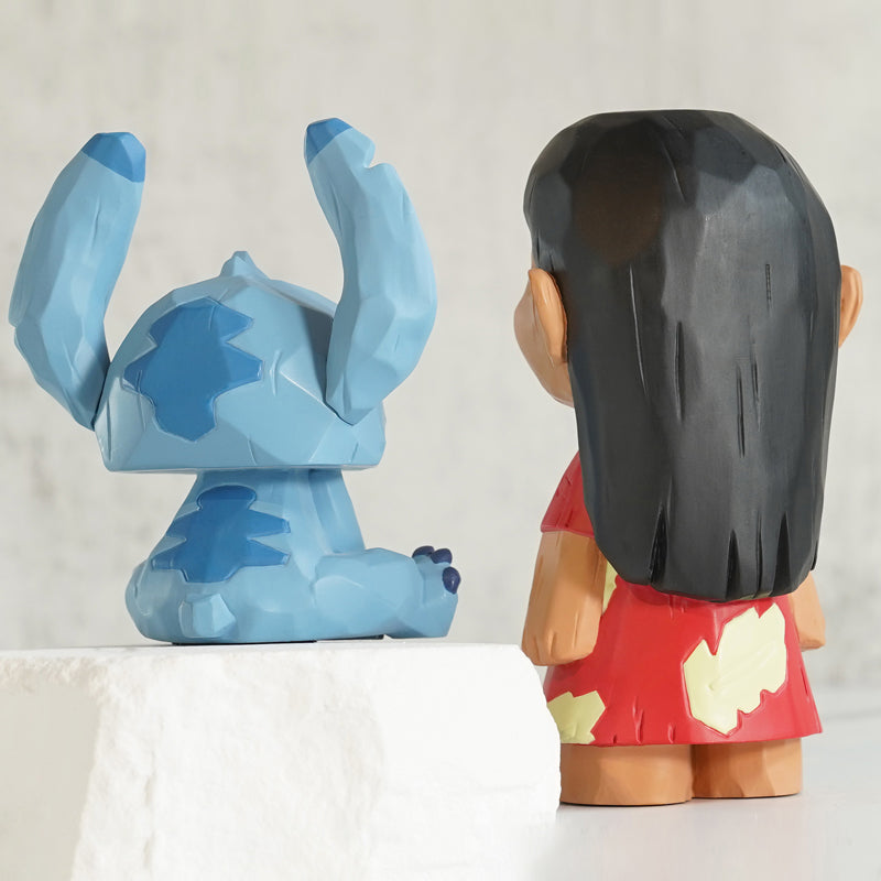 Stitch and Lilo Faux Wood Totem Carving Statue