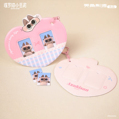 Daily Life Series of Azukisan Siamese Cat One-Inch Photo Keychain & Life Four-Grid Photo Keychain