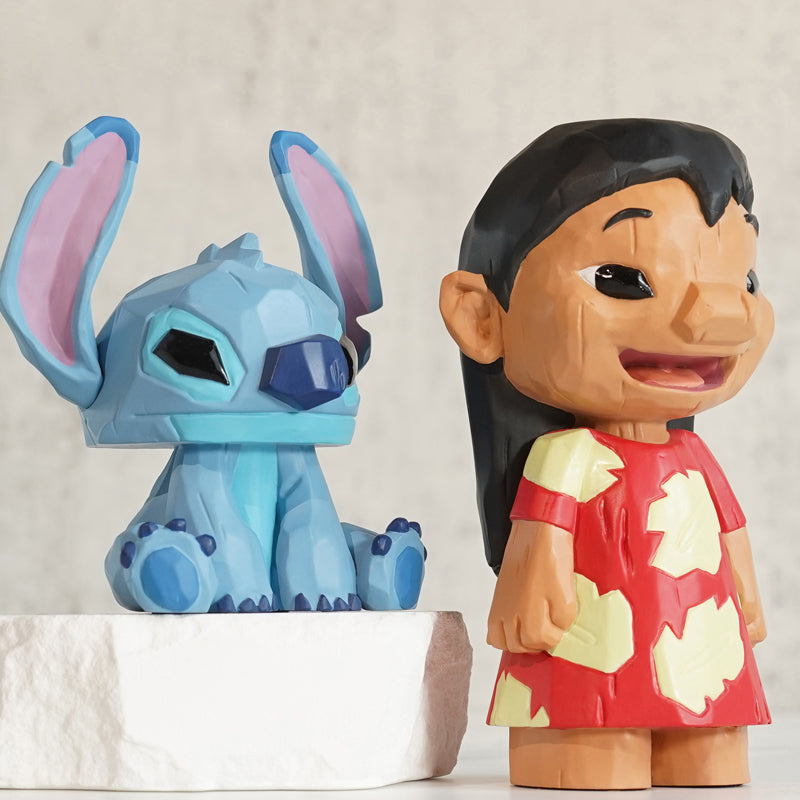 Stitch and Lilo Faux Wood Totem Carving Statue