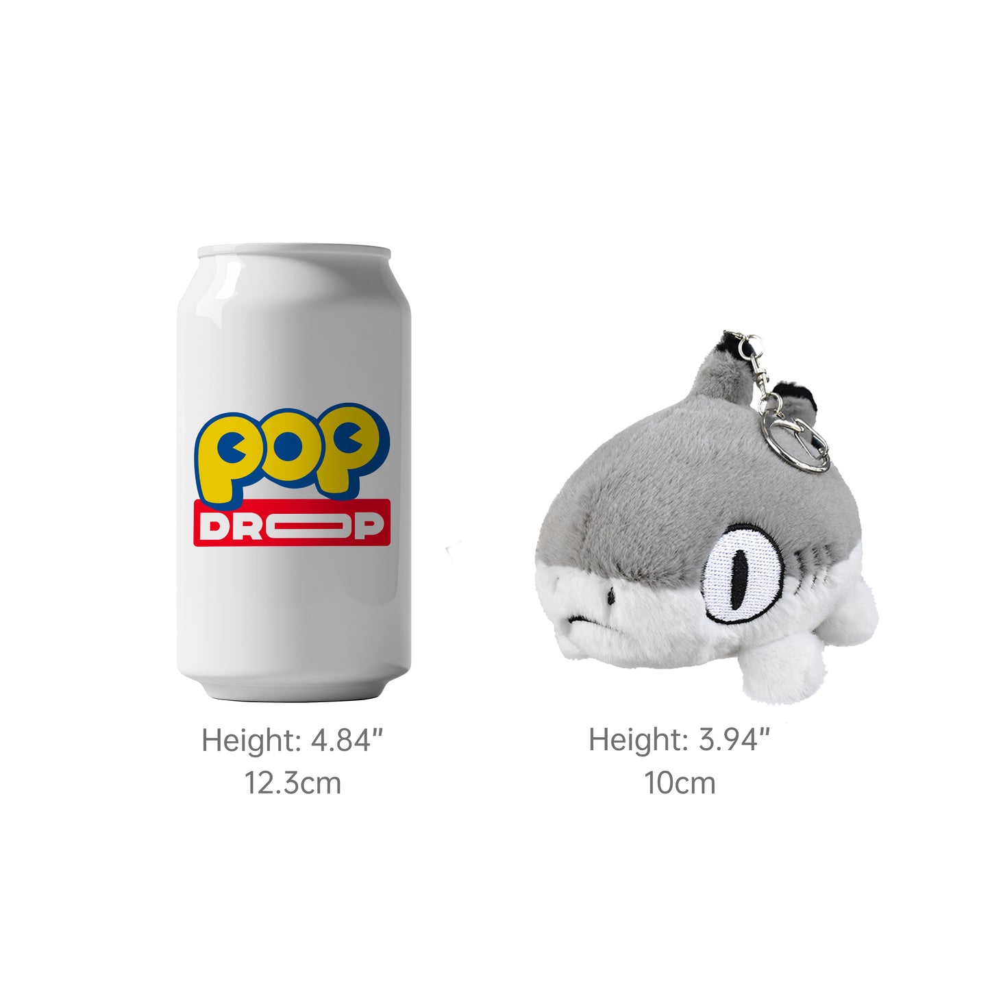 Sharkitty Plush Keychain - Grey Shark