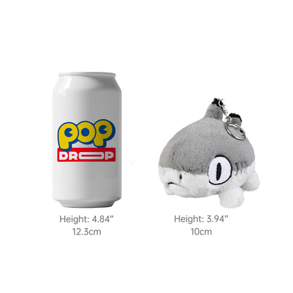 Sharkitty Plush Keychain - Grey Shark