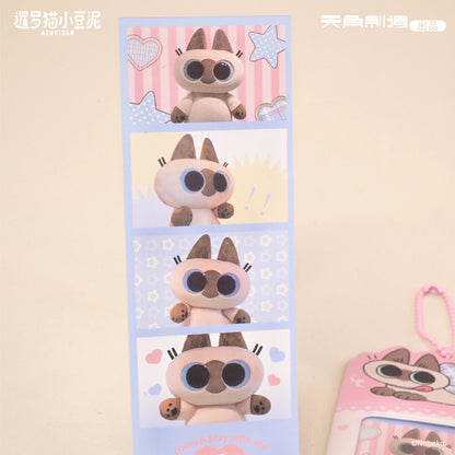 Daily Life Series of Azukisan Siamese Cat One-Inch Photo Keychain & Life Four-Grid Photo Keychain