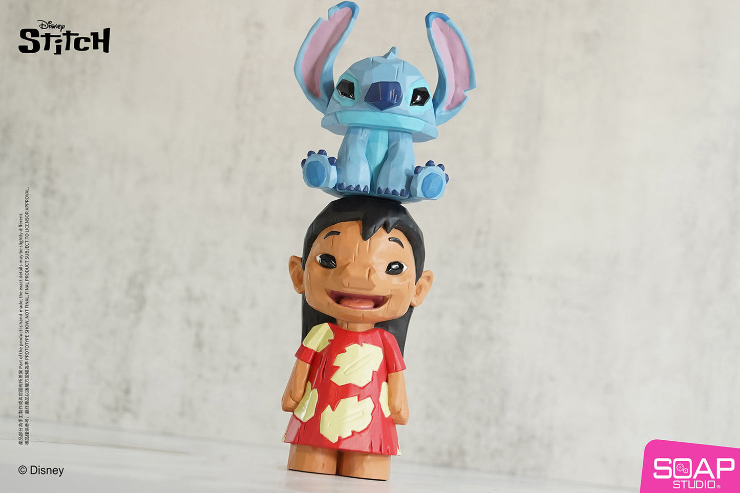 Stitch and Lilo Faux Wood Totem Carving Statue