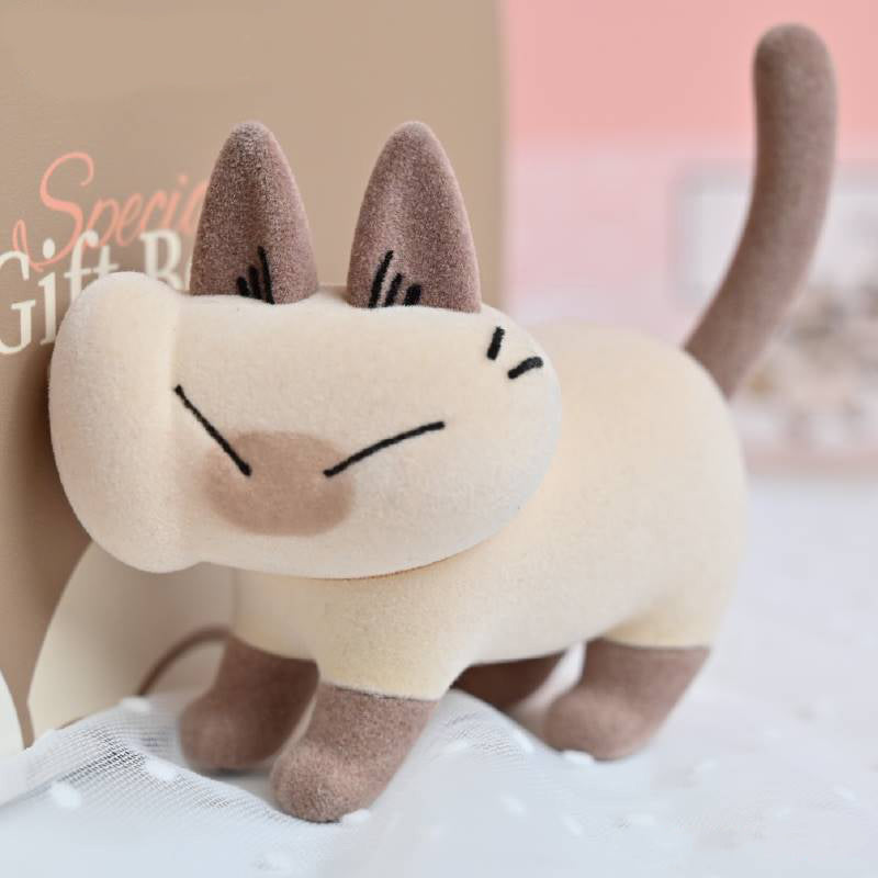 【MYSTERY BOX】- Siamese Cat small bean paste blind box hand-made plush cute day card usually officially authorized by cats around