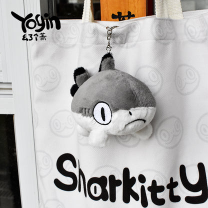 Sharkitty Plush Keychain - Grey Shark