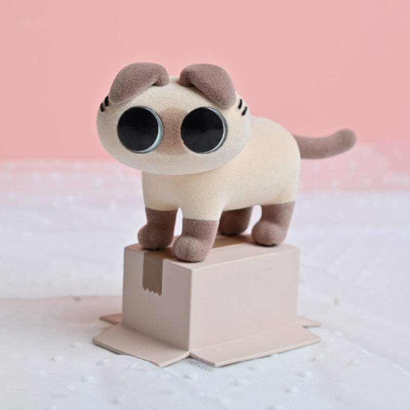 【MYSTERY BOX】- Siamese Cat small bean paste blind box hand-made plush cute day card usually officially authorized by cats around