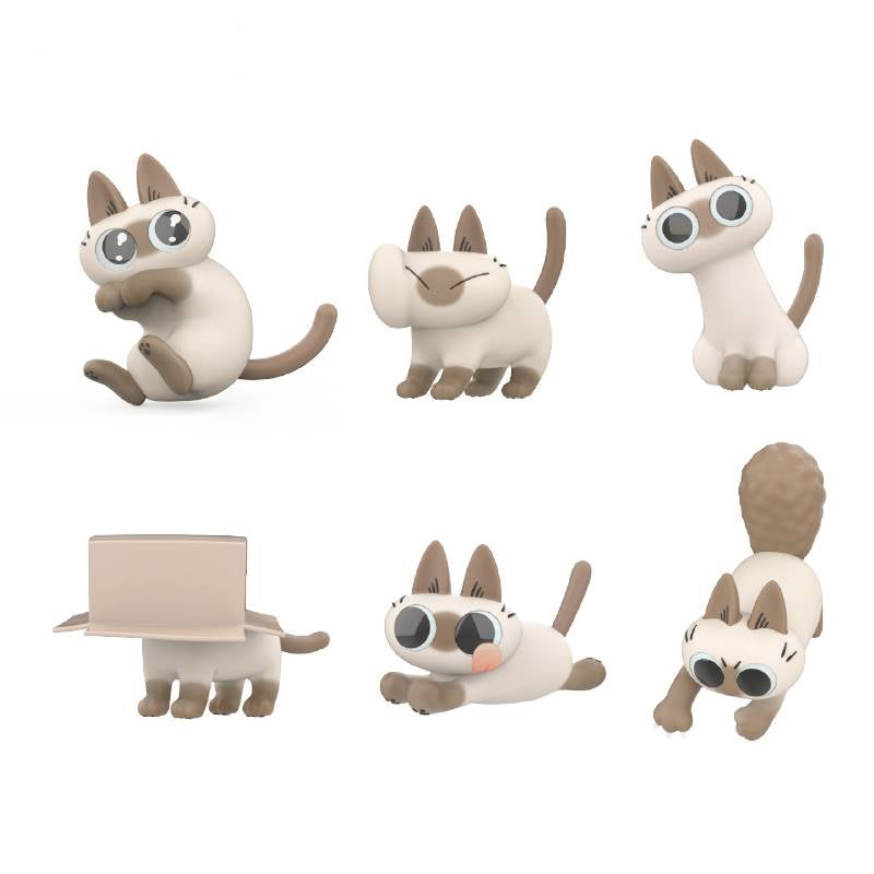 【MYSTERY BOX】- Siamese Cat small bean paste blind box hand-made plush cute day card usually officially authorized by cats around