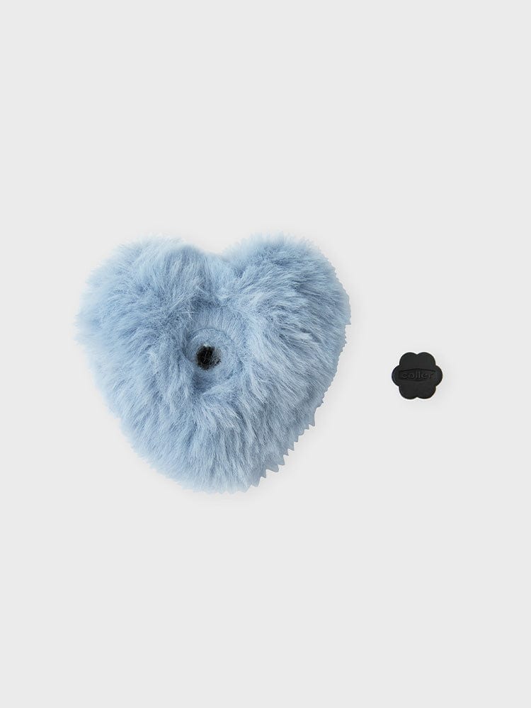 COLLER HEART SHAPED FURRY PLUSH STICON